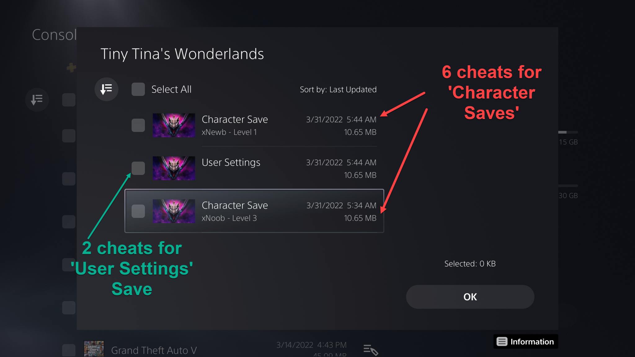 Save setting
